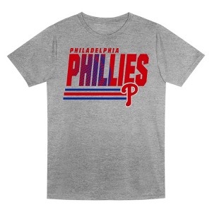 MLB Philadelphia Phillies Boys' Gray Poly T-Shirt - 1 of 2