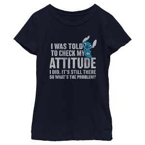 Girls Lilo & Stitch Attitude Check T Shirt - 1 of 4