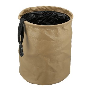 Unique Bargains Foldable Faux Leather Car Trash Can Hanging Storage Interior Accessories 7.87"x6.3" - 1 of 4