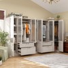 Famapy Modern Gray Combo Armoire Cloths Storage Cabinet - image 4 of 4