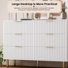 Fluted 6 Drawer Dresser for Bedroom, 47.2" Wide Modern Chest of Drawers with Deep Drawers, Large Double Dresser TV Stand, Wooden Organizer - 4 of 4