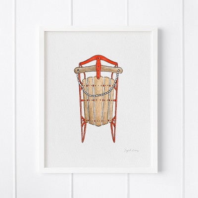 Sled Framed Museum Quality 8" x 10" Art Print by Ramus & Co