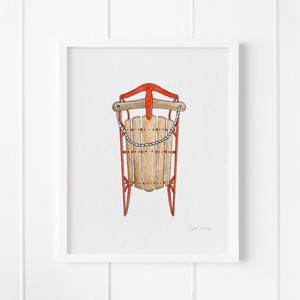 Sled Framed Museum Quality 8" x 10" Art Print by Ramus & Co - 1 of 4
