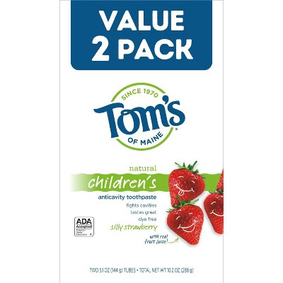 Tom's of Maine Children's Anti-cavity Toothpaste Silly Strawberry - 2pk/5.1oz