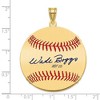 Black Bow Jewelry 14K Gold Plated Wade Boggs Signature LG Enamel Baseball Pendant - 4 of 4