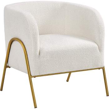 Yaheetech Contemporary Accent Armchair Boucle Barrel Accent Chair
