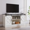 HDZNVF Farmhouse TV Stand wih Storage, 58 inch Entertainment Center with Sliding Barn Door and Height Adjustable Shelves - 2 of 4