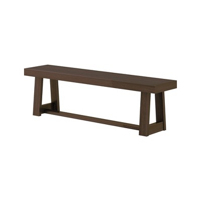 Walnut Wirebrush 60" Solid Wood Farmhouse Dining Bench