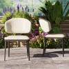 Luck Live Modern Patio Dining Chairs 2-Piece Outdoor Dining Armless Chairs Set,Off-white/Metal, which is suitable for multiple scenarios. - 3 of 4