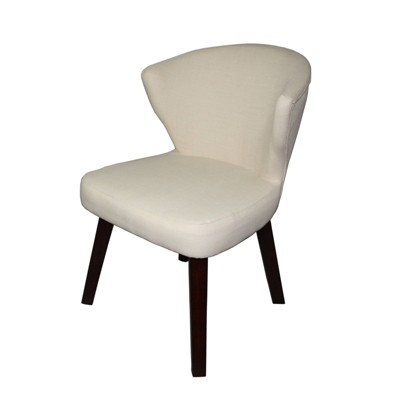 31" Concave Accent Chair Cream - Ore International: Upholstered, Modern Style, Armless Design