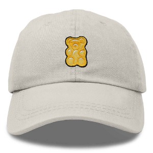 Dalix Yellow Gummy Embroidered Cotton Dad Hat Baseball Cap Adjustable Womens - 1 of 4