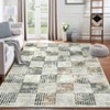 Area Rug Washable Non Slip Low Pile Rug Soft Faux Wool Non Shedding Floor Carpet, Stain Resistant Modern Abstract Rug for Bedroom, Living Room, Green - 3 of 4