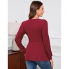 Women’s Maternity Shirts Long Sleeve Pregnancy Tops for Women Casual V Neck Tunic Blouse Clothes with Button - 2 of 4