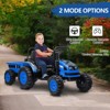 Kids Ride on Tractor with Trailer, 12V Battery Powered Electric Tractor with Remote Control - 4 of 4