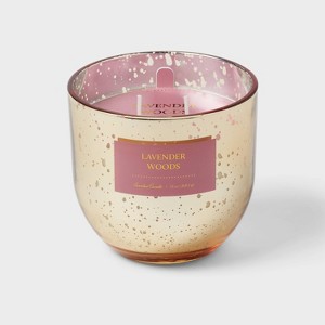 2-Wick 13oz Mercury Glass Candle Purple/Lavender Woods - Threshold™: Glam Style, Spring Event, 45hr Burn Time - 1 of 4