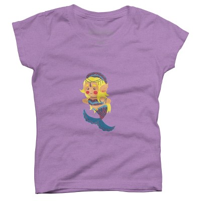 Girl's Design By Humans The Mermaid Princess By haidishabrina T-Shirt