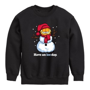 Boys' - Garfield - Have An Ice Day Graphic Long Sleeve Fleece Sweatshirt - 1 of 4
