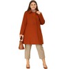 Agnes Orinda Women's Plus Size Notched Lapel Single Breasted Back Split Winter Long Pea Coats - 3 of 4