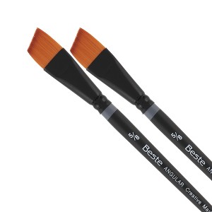 Creative Mark Beste Golden Taklon Angular Curve #0 - 2 Pack Artist Brush, Professional Watercolor Brushes, For Acrylic Painting, Short Handle, Sharp - 1 of 4