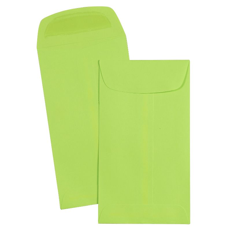 JAM Paper #6 Coin Business Colored Envelopes 3.375 x 6 Ultra Lime Green 356730556, 5 of 6