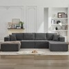 136.7" Corduroy Upholstery U-Shaped Cloud Modular Sectional Sofa with Double Chaise Lounges, All-Foam Compression Design - 2 of 4