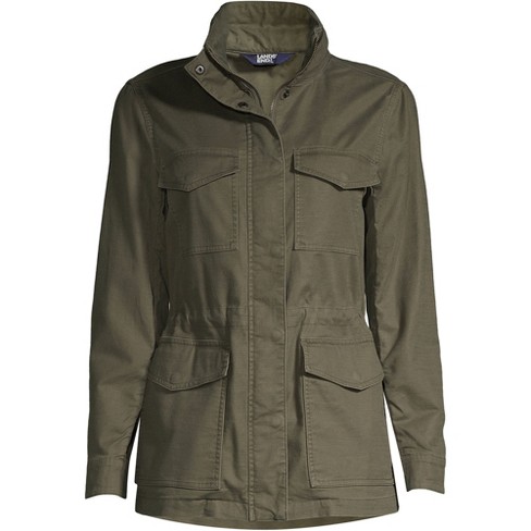 Lands' End Women's Petite Cotton Hooded Jacket With Cargo Pockets - Large - Forest  Moss : Target