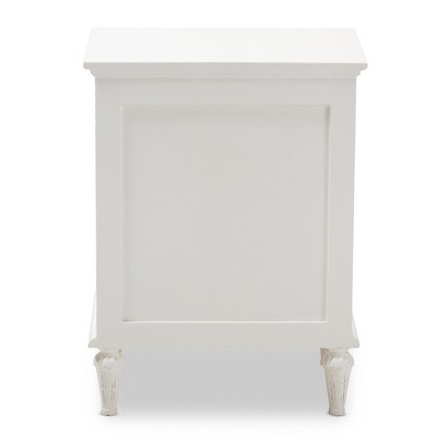 White Cedar 3-Drawer Nightstand with Tapered Legs