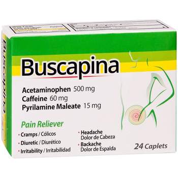 Buscapina Pain Relief Caplets - Acetaminophen - 24ct