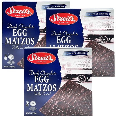 Streit's Dark Chocolate Egg Matzos Fully Coated Kosher For Passover 7 oz. Pack of 3.3