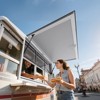 VEVOR Concession Window 60x36 in, Aluminum Alloy Service Window for Food Truck, Up to 85 Degrees Stand Serving Window with 6 Sliding Windows, White - 2 of 4