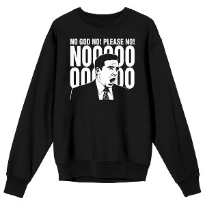 The Office No God No! Please No! Adult Black Crew Neck Sweatshirt - 1 of 3