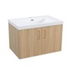 PROOX MinimalGrace Single Sink Floating Oak Bath Vanity with White Resin Top - 4 of 4