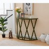 Kings Brand Furniture - Vienna Half-Moon Console Table, Geometric Wood Frame for Living Room, Bedroom, or Hallway - 2 of 4