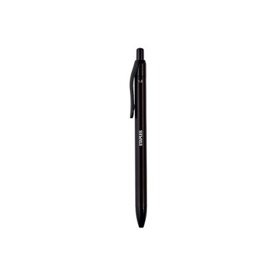 Staples Aura Retractable Ballpoint Pens Medium Point Black Ink Dozen(29091)
