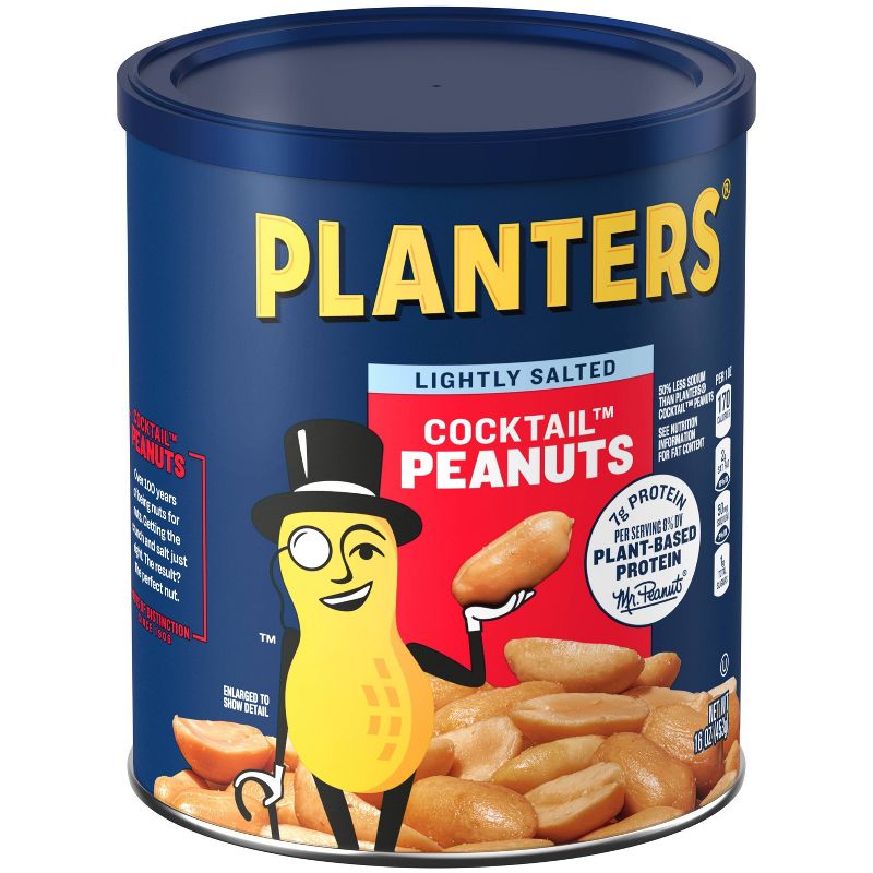 Planters Lightly Salted Made With Sea Salt Cocktail Peanuts - 16oz, 4 of 10