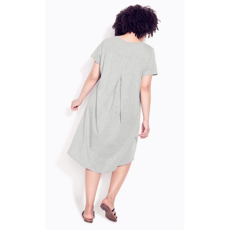Women's Plus Size Hello Sunshine Plain Dress - gray  | ZIM & ZOE, 2 of 4