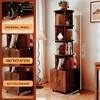 ORRD 5-Tier 360° Rotating Bookshelf with Drawer, Floor Standing Corner Storage Rack for Small Spaces, Walnut - 4 of 4