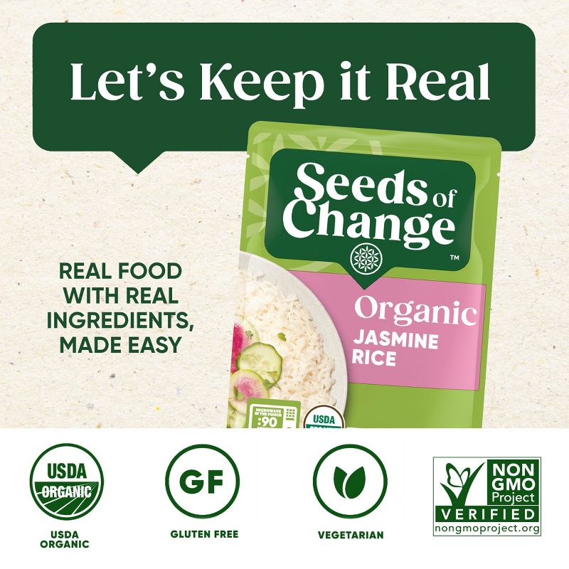Seeds of Change Organic Jasmine Rice Microwavable Pouch - 8.5oz, 5 of 8