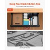 VEVOR 16" Wide Under Desk Drawer Slide Out, Under Desk Mounted Pull-out Drawer Attachment, Hidden Desktop Storage Organizer, 17x9x4 in, Black - 3 of 4