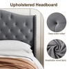 Queen Size Bed Frame, Tufted Upholstered Bed Frame with Headboard & Footboard, Button Tufted and Rivets Decor, No Box Spring Needed - 4 of 4