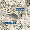Washable Large Vintage Floral Rug - Water Resistant Non-Slip Low Pile Soft Carpet for Living Room Bedroom Farmhouse Dining Room Kids Playroom - 4 of 4