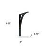 HomeRoots 8" Set Of Two Black Curved Metal Wall Mounted Shelf Brackets - 3 of 4