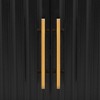 Okak Elegant Sideboard Buffet, Storage Cabinet with 4 Wavy Slatted Doors, Solid Wood Legs Metal Handles for Kitchen Living/Dining Room - 4 of 4