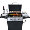 ORRD 3-Burner Propane Gas Grill | 26,000 BTU Stainless Steel BBQ w/ 2 Shelves & Wheels | Outdoor Patio Cooking - 3 of 4