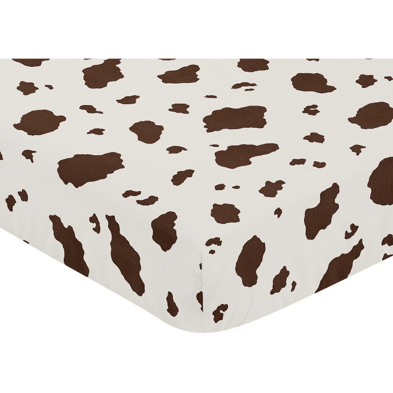 Sweet Jojo Designs Gender Neutral Unisex Baby Fitted Crib Sheet Western Cowgirl Brown Off White, 4 of 8