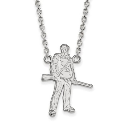 Black Bow Jewelry 10k White Gold West Virginia Mountaineers NCAA Necklace 18 Inch