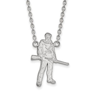 Black Bow Jewelry 10k White Gold West Virginia Mountaineers NCAA Necklace 18 Inch - 1 of 4