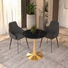 LeisureMod Bristol 24" Round Dining Table – Sintered Stone Top Accent Café Table & Sturdy Steel Gold Pedestal Base for Kitchen and Small Spaces - 2 of 4