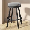 Amisco Siwce Upholstered Barstool Gray/Black: 30" High, Round, Polyester, Steel Frame, 300 lbs Capacity - 3 of 4