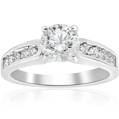 Pompeii3 1 ct Diamond Engagement Ring 14K White Gold Channel Set